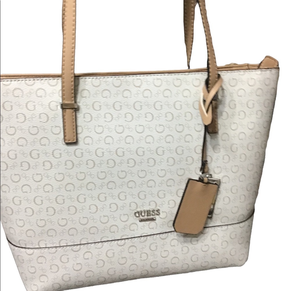 Guess Tote Bag NWT Tan and White